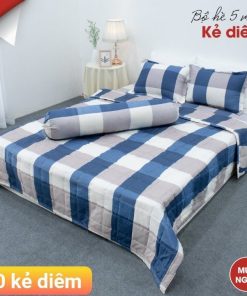 BỘ CHĂN GA GỐI COTTON POLY KẺ DIÊM
