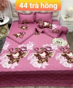 BỘ CHĂN GA GỐI COTTON POLY TRÀ HỒNG