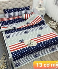 BỘ CHĂN GA GỐI COTTON POLY CỜ MỸ