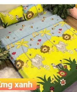 BỘ CHĂN GA GỐI COTTON POLY RỪNG XANH