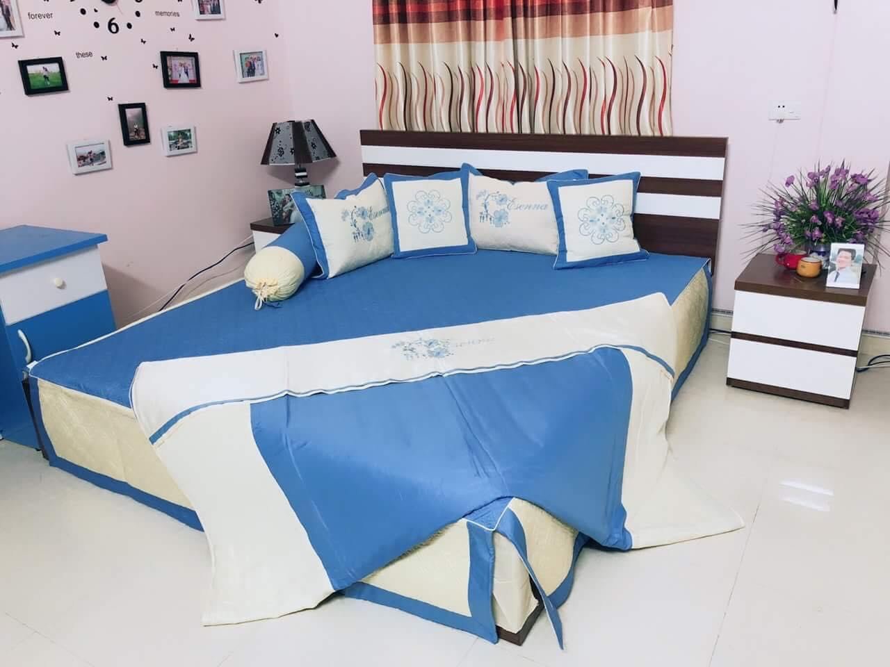 BỘ CHĂN GA GỐI COTTON SATIN 7 MÓN